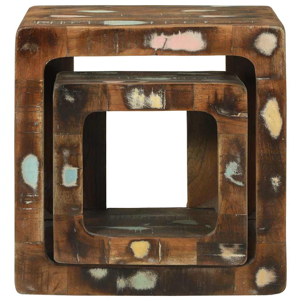 Meuble TV 2 pcs Multicolore bois de récupération massif