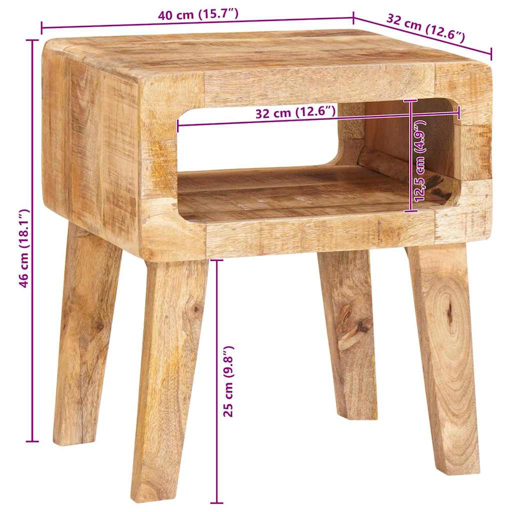 Tables d'appoint 40 x 32 x 46 cm bois de manguier massif