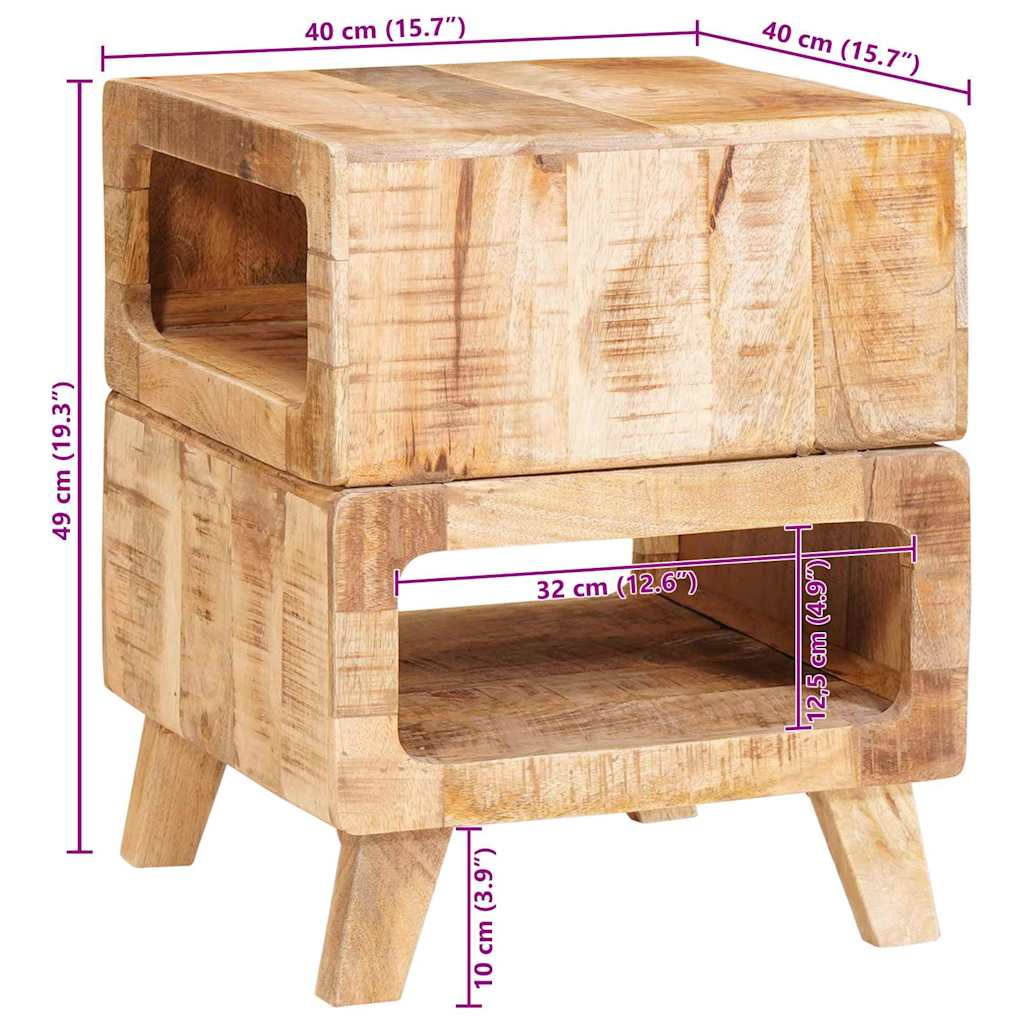 Tables d'appoint Marron 40 x 40 x 49 cm bois de manguier massif