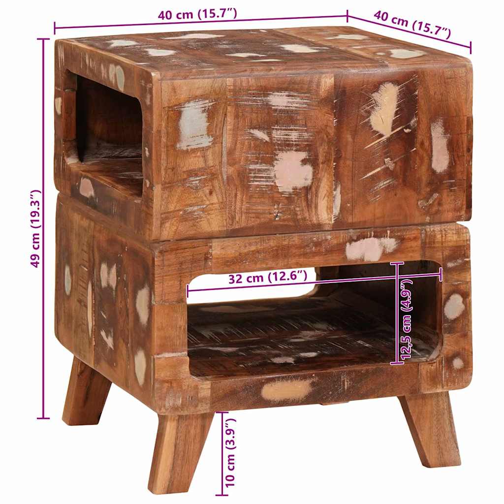 Tables d'appoint Multicolore bois de récupération massif