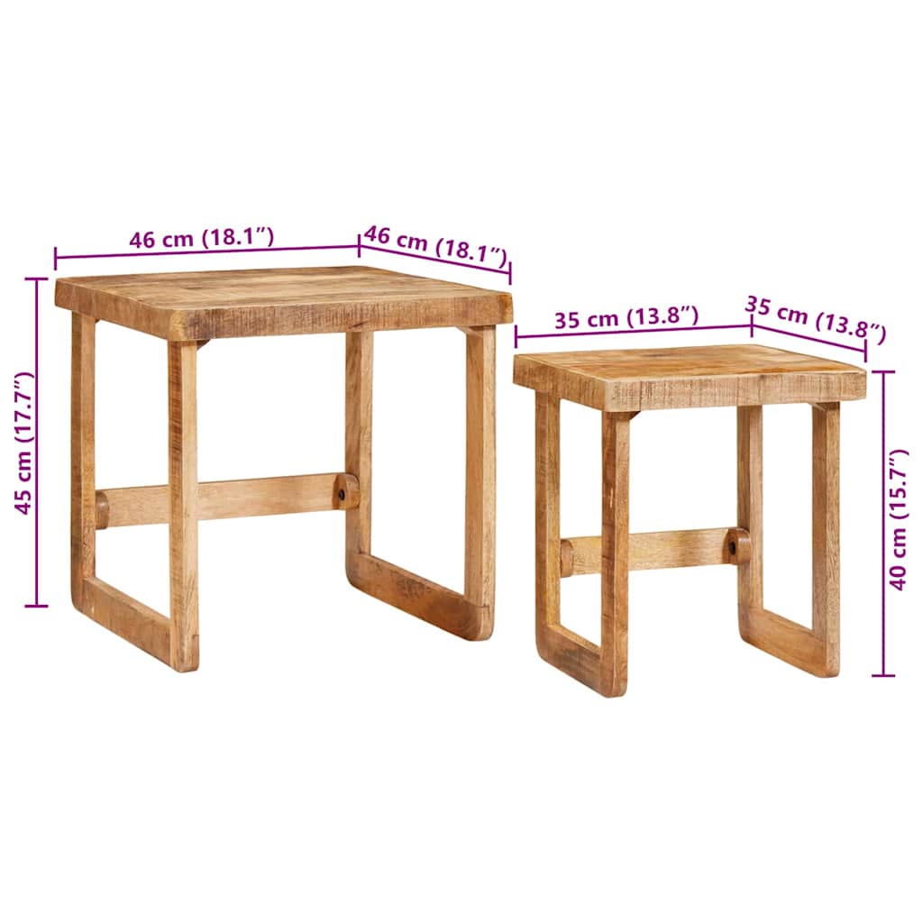 Tables d'appoint Marron bois de manguier massif