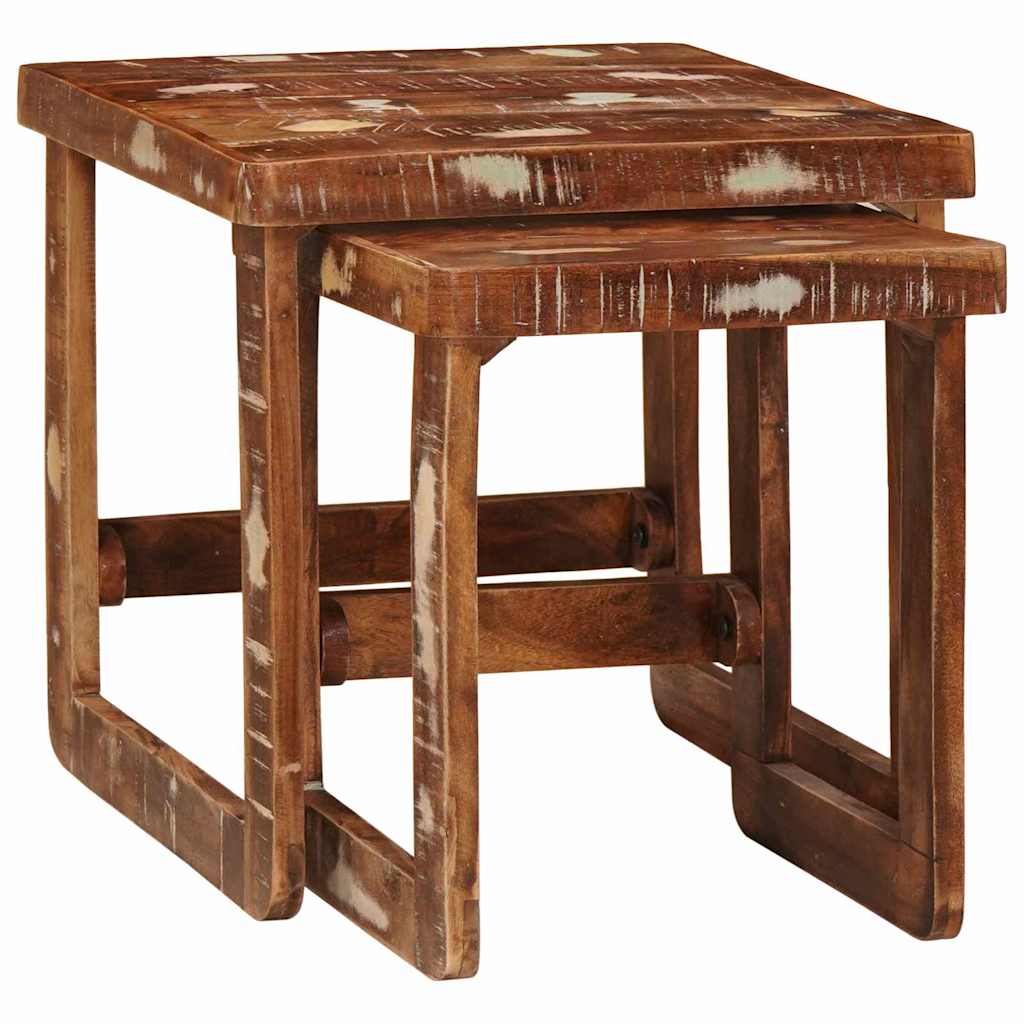 Tables d'appoint Multicolore bois de récupération massif