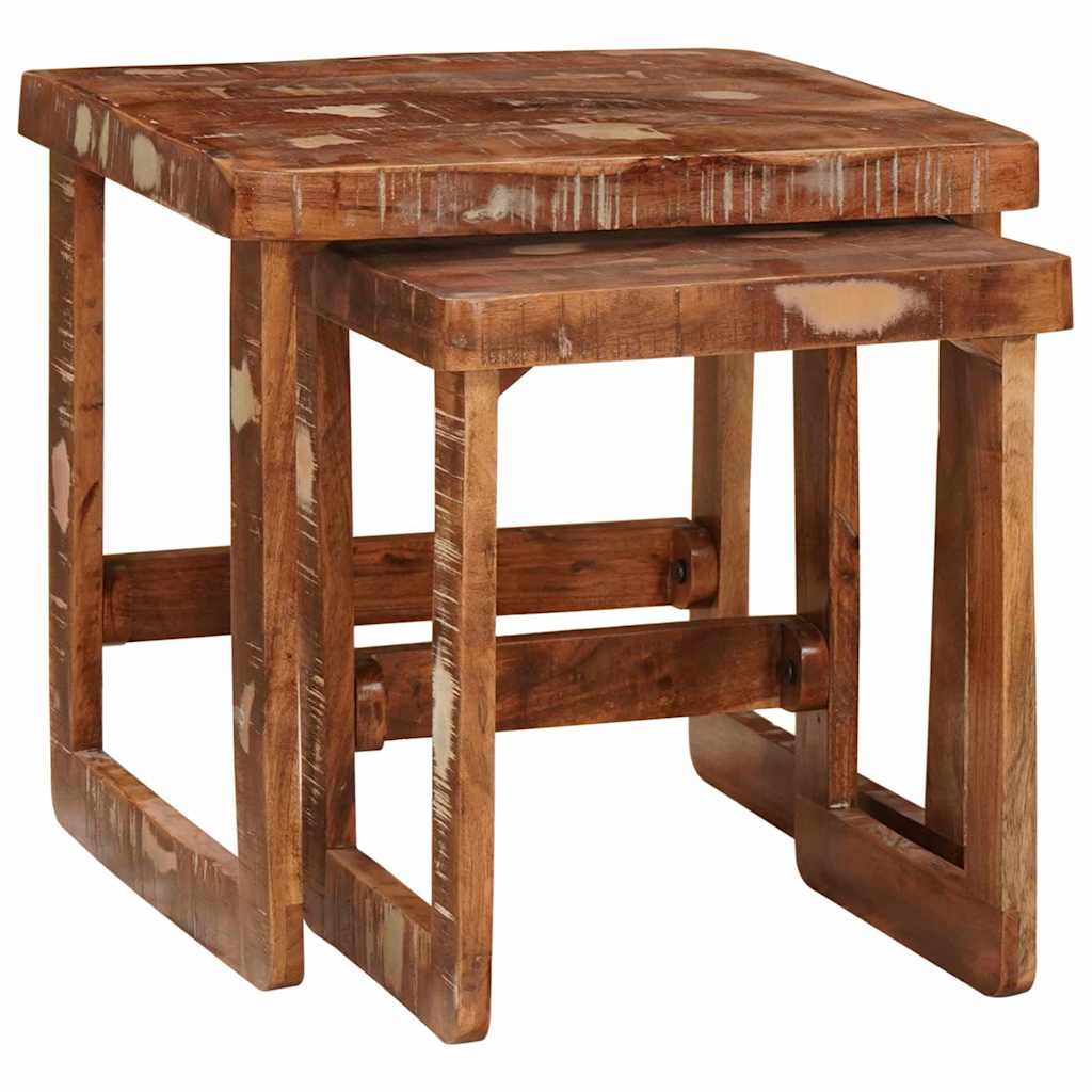 Tables d'appoint Multicolore bois de récupération massif