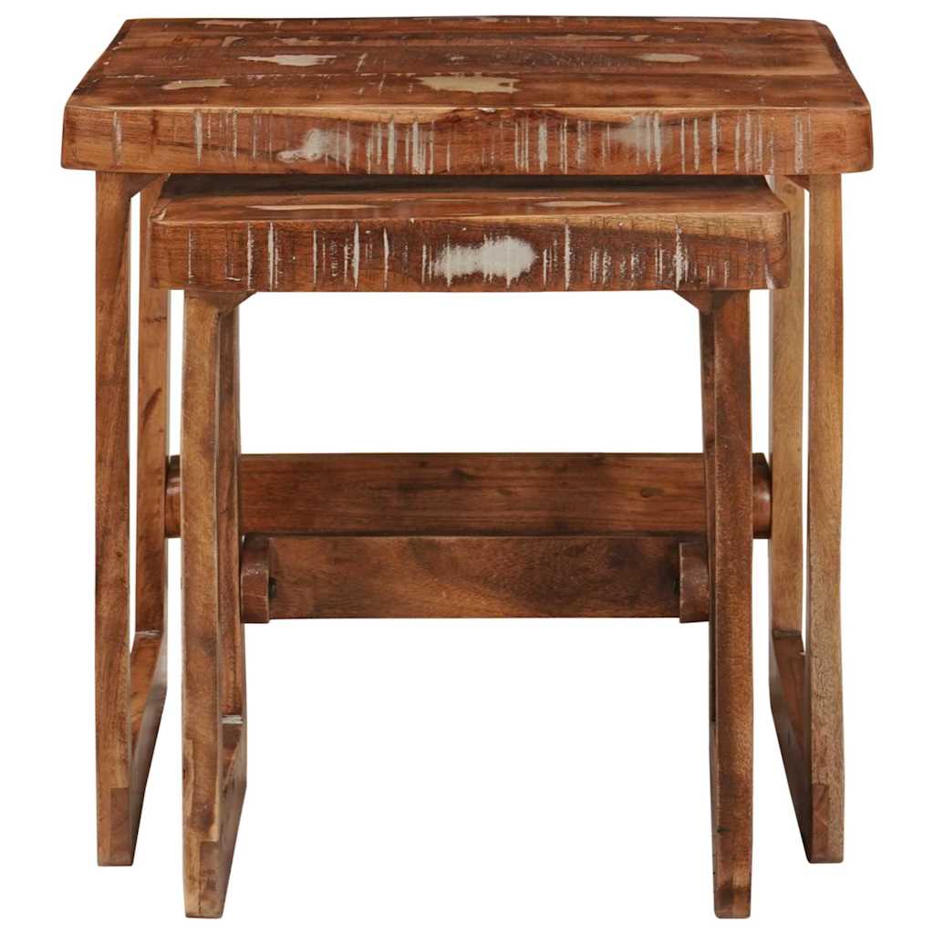 Tables d'appoint Multicolore bois de récupération massif