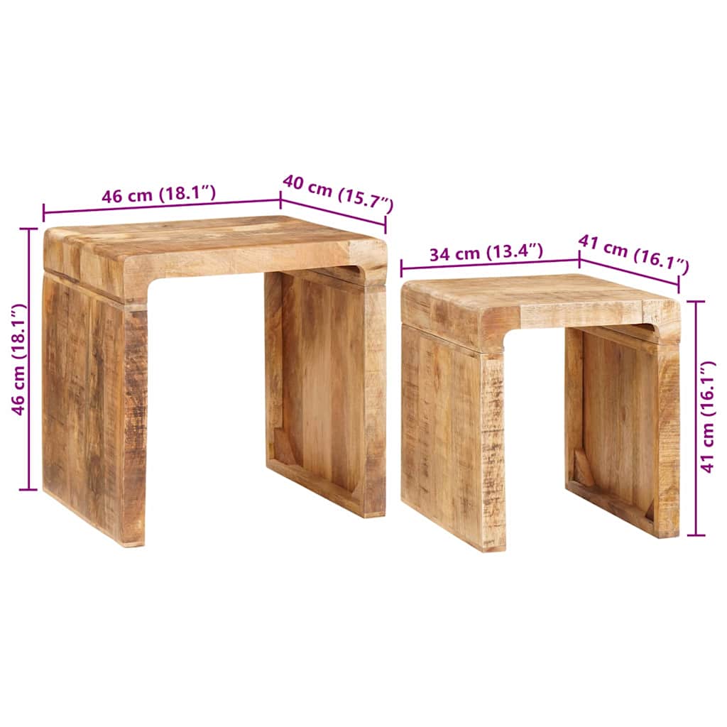 Tables d'appoint Marron bois de manguier massif