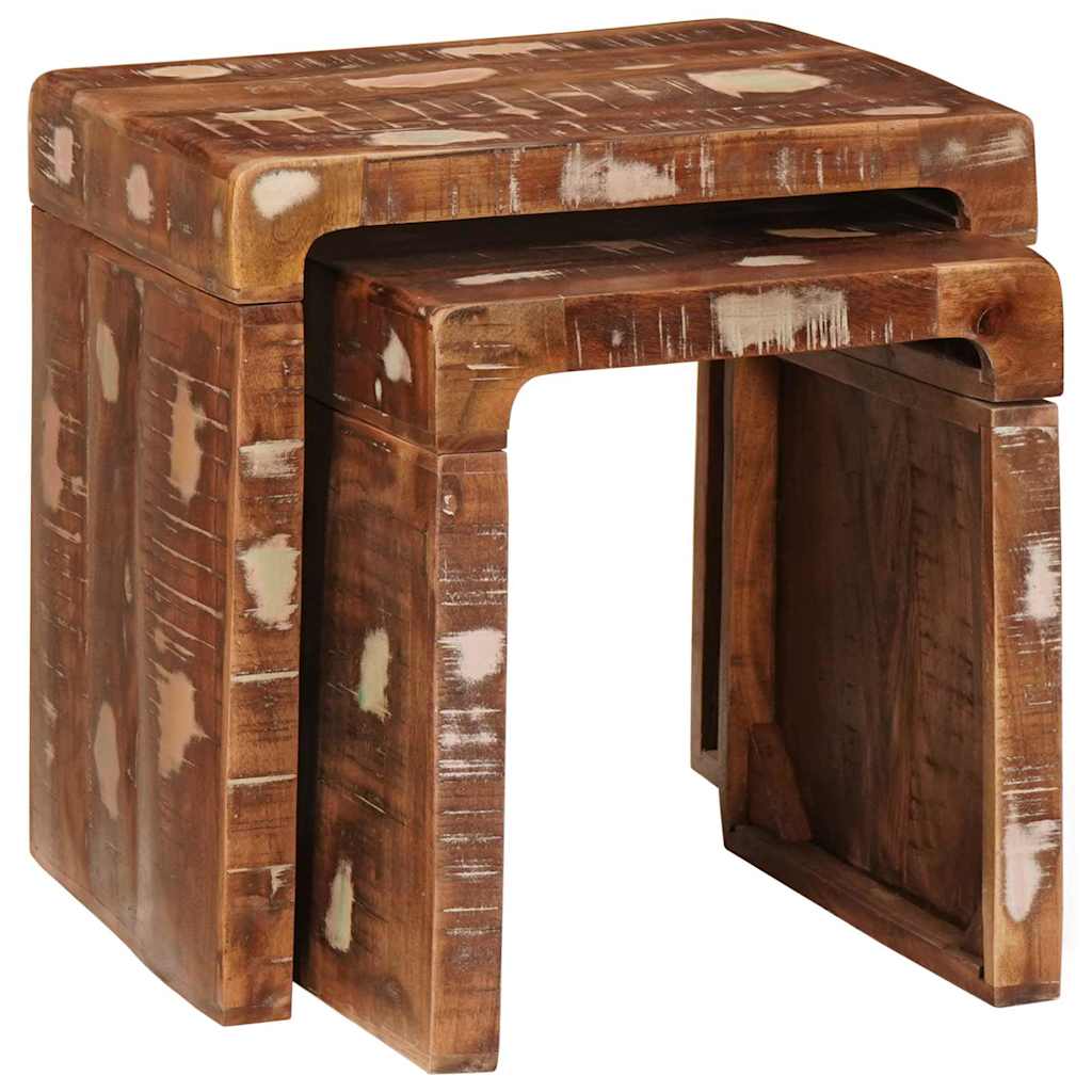 Tables d'appoint Multicolore bois de récupération massif