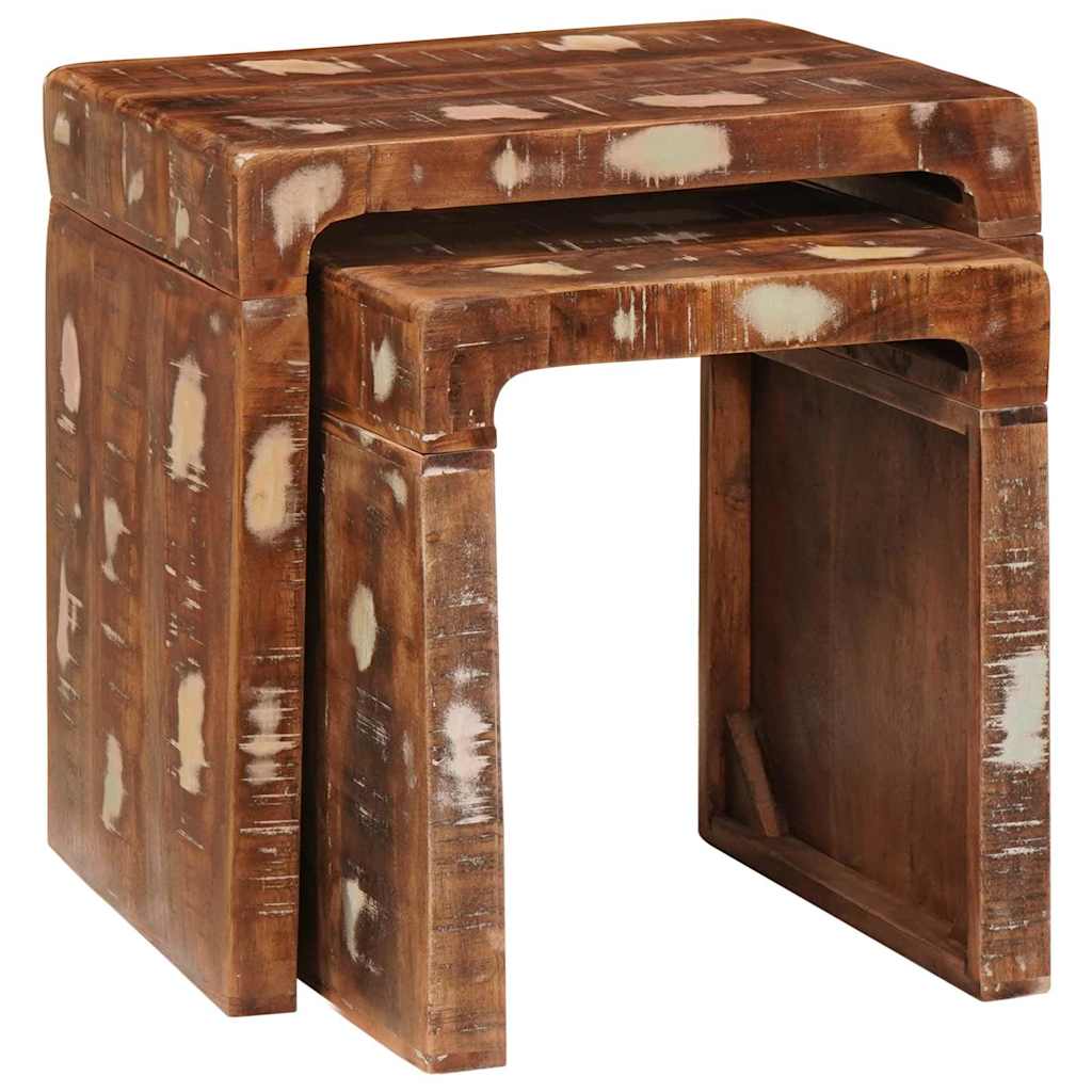 Tables d'appoint Multicolore bois de récupération massif