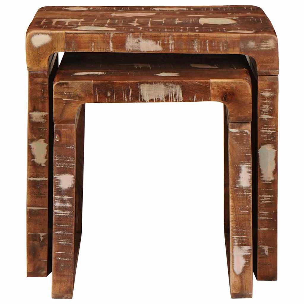 Tables d'appoint Multicolore bois de récupération massif