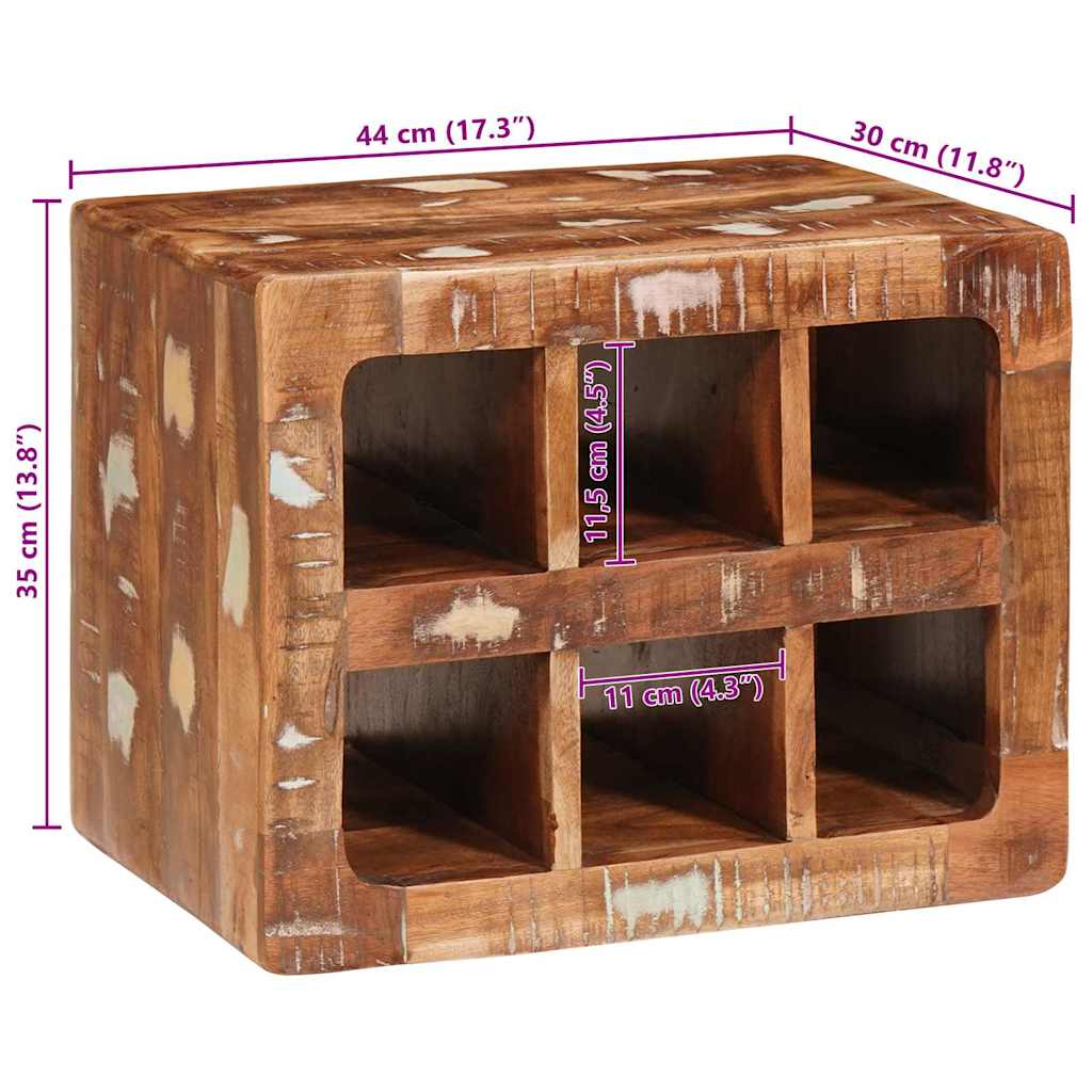 Étagère à vin Marron 44 x 30 x 35 cm Bois récupéré massif