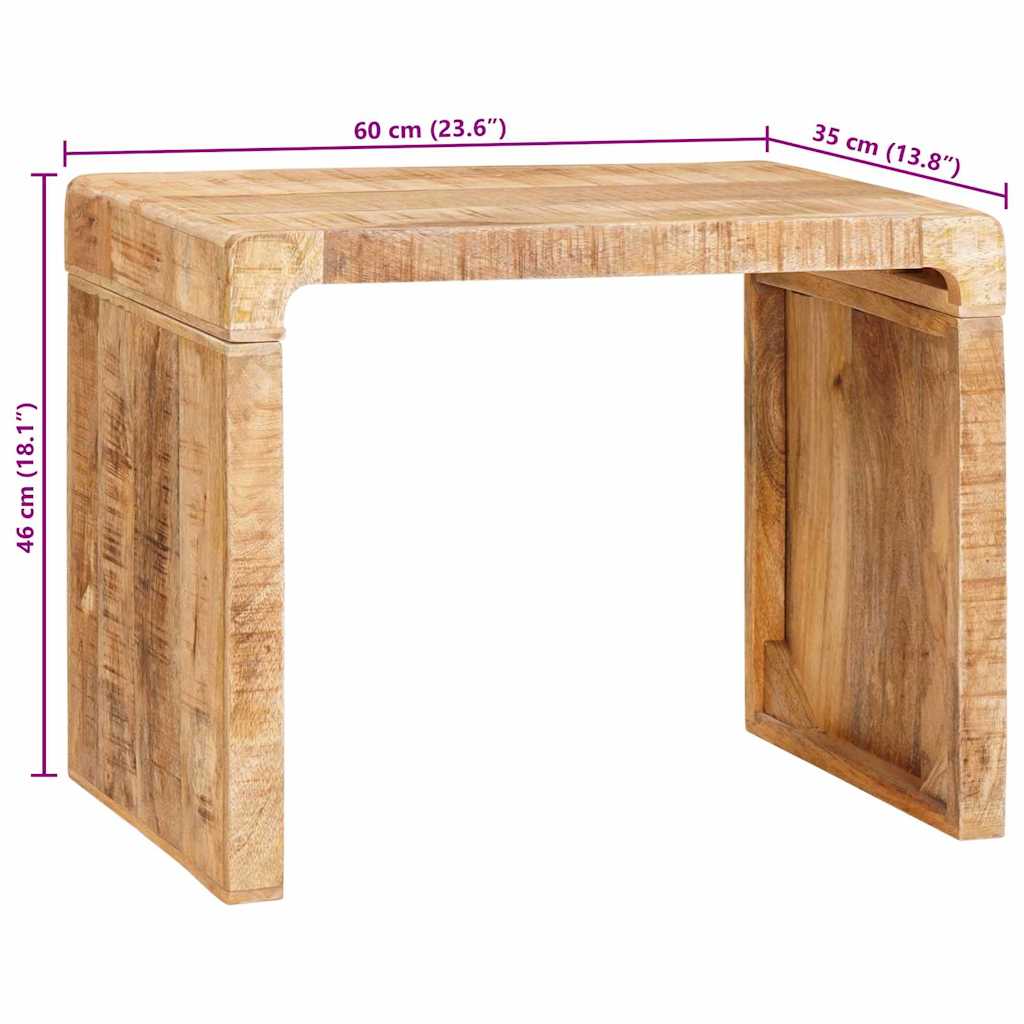 Table d'appoint Marron 60 x 35 x 45 cm bois de manguier massif