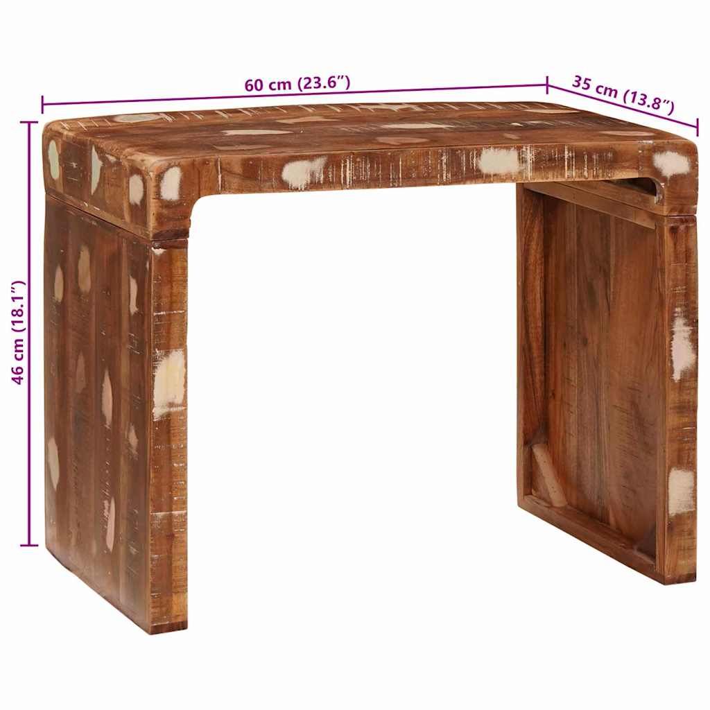 Table d'appoint 60 x 35 x 45 cm bois de récupération massif