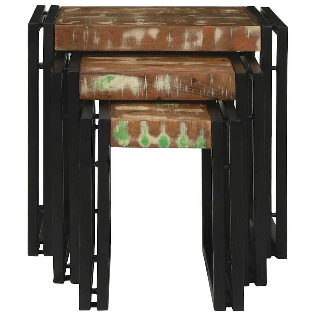 Tables gigognes 3 pcs Bois massif de récupération