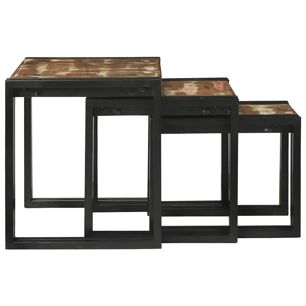 Tables gigognes 3 pcs Bois massif de récupération