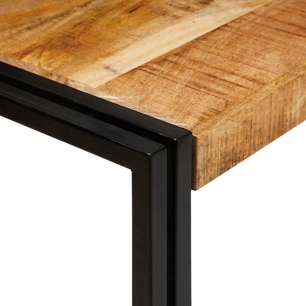 Table Gigogne 3 pcs Bois de mangue solide rugueux et un métal