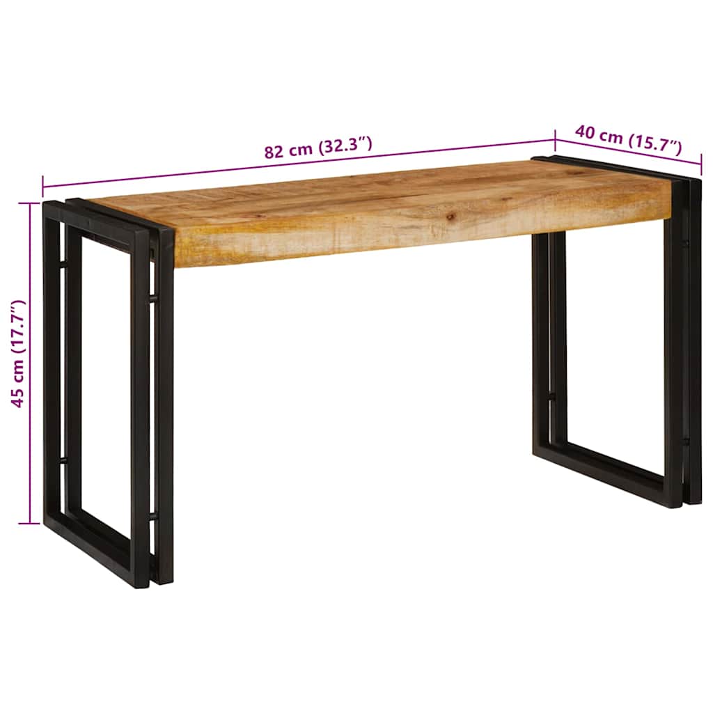 Table Gigogne 3 pcs Bois de mangue solide rugueux et un métal