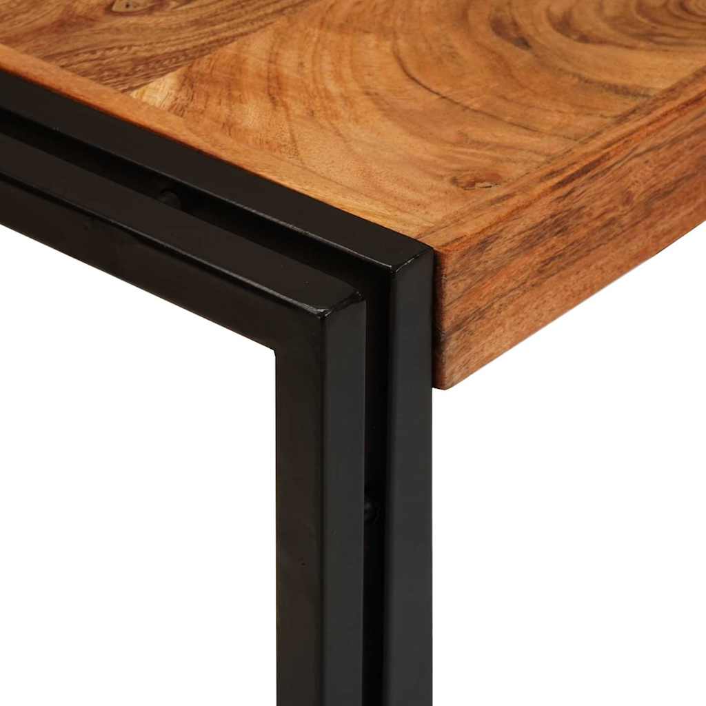 Tables d'appoint 3 pcs Marron et noir Bois d'acacia massif