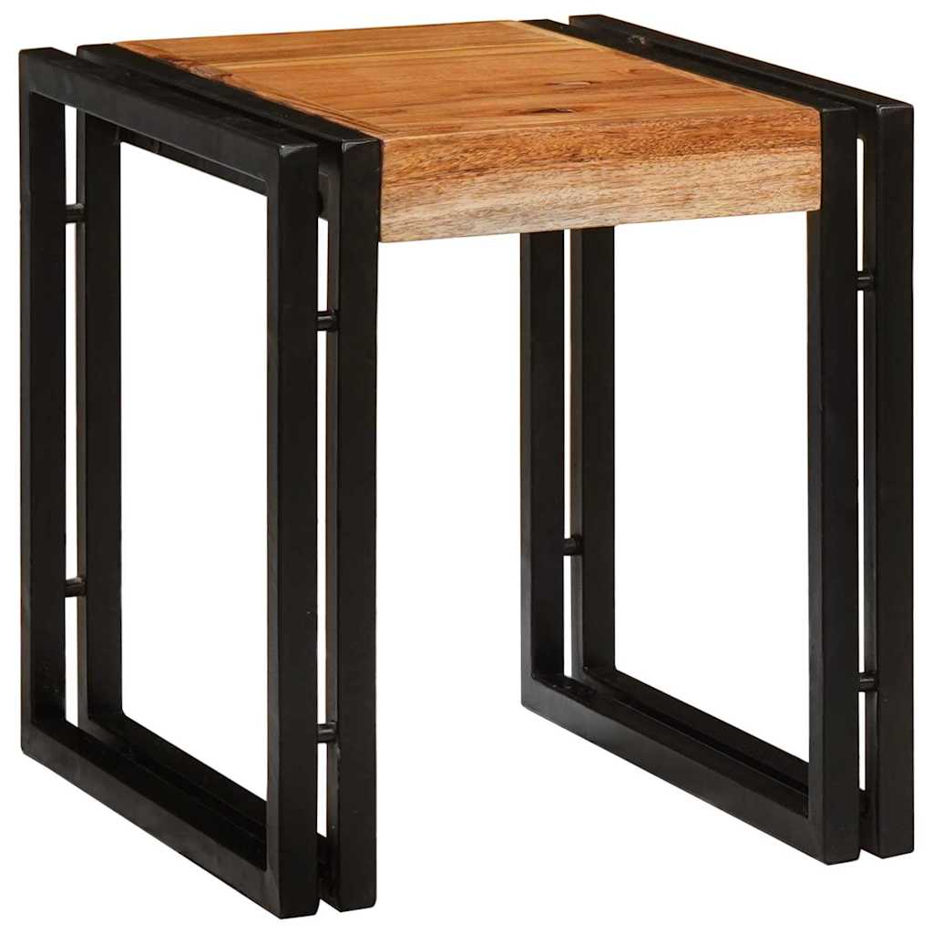 Tables d'appoint 3 pcs Marron et noir Bois d'acacia massif
