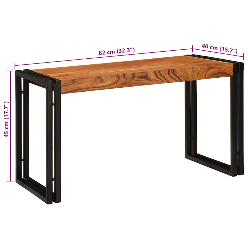 Tables d'appoint 3 pcs Marron et noir Bois d'acacia massif