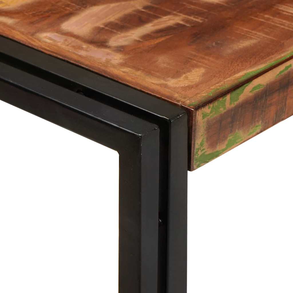 Table Gigogne 3 pcs Marron et noir bois de récupération massif