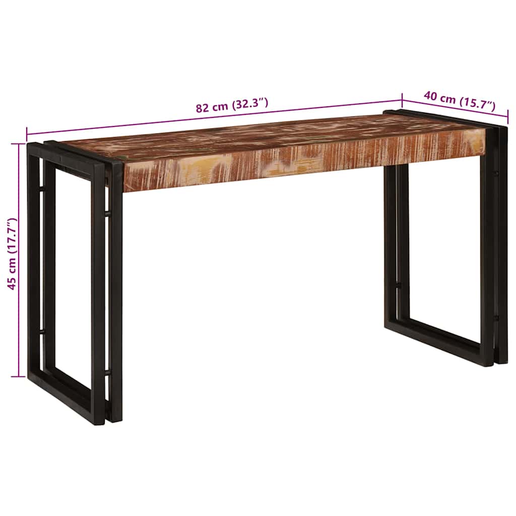 Table Gigogne 3 pcs Marron et noir bois de récupération massif