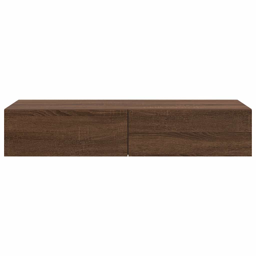 Étagère murale avec tiroirs chêne marron bois d'ingénierie