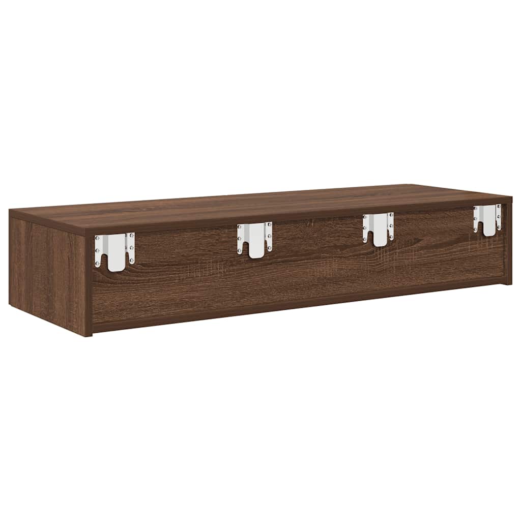 Étagère murale avec tiroirs chêne marron bois d'ingénierie