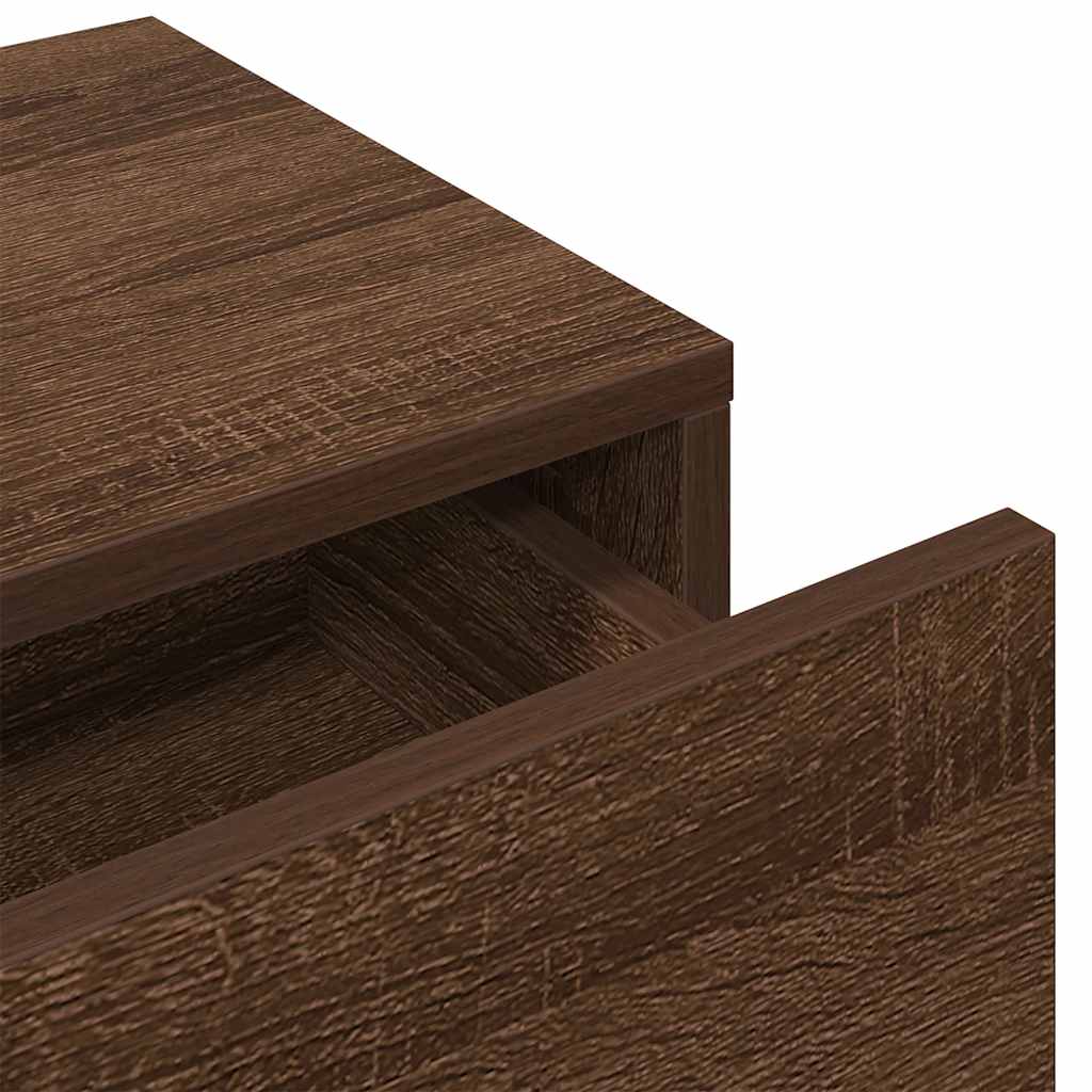 Étagère murale avec tiroirs chêne marron bois d'ingénierie