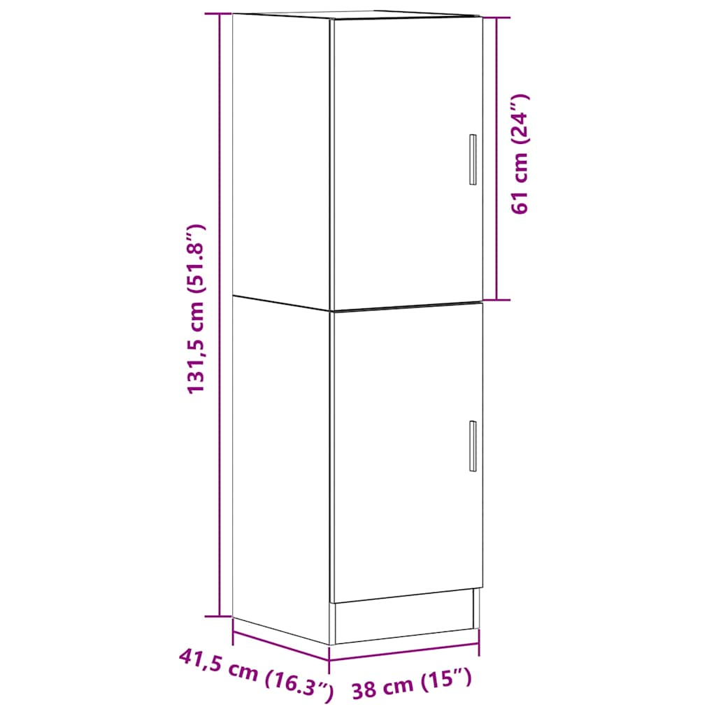 Mueble de cocina de madera antigua 38x41,5x131,5 cm madera de ingeniería