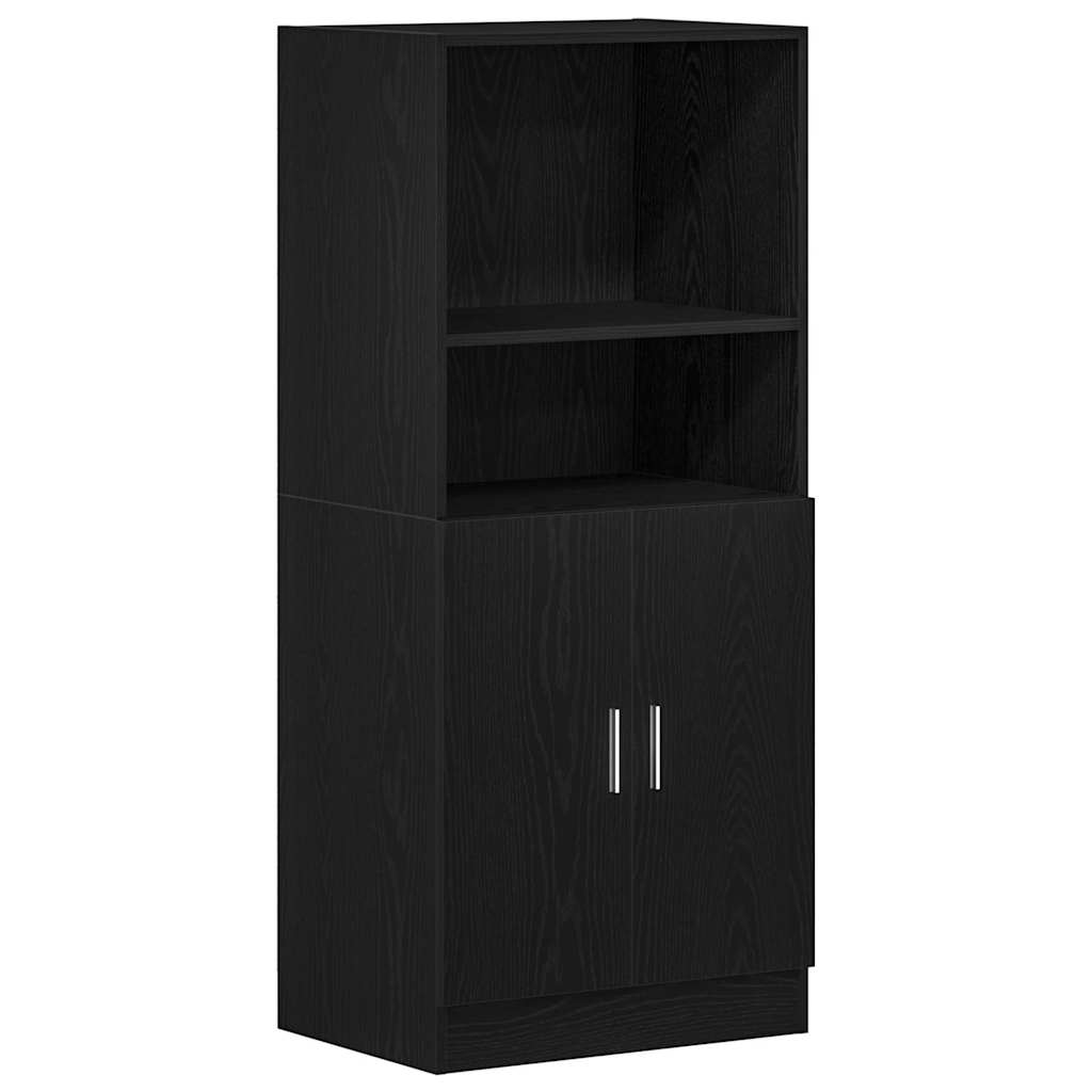 Mueble de cocina negro 57x41,5x131,5 cm madera de ingeniería