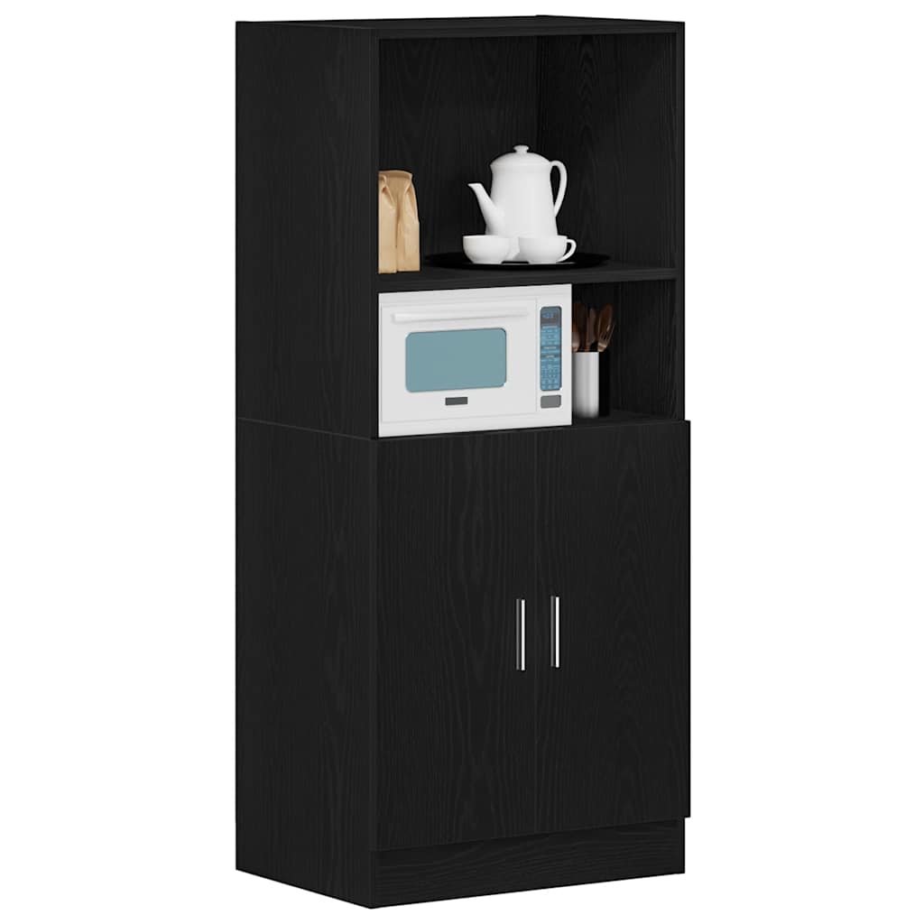 Mueble de cocina negro 57x41,5x131,5 cm madera de ingeniería