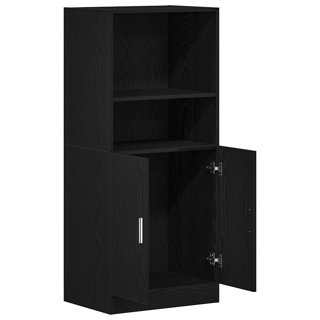 Mueble de cocina negro 57x41,5x131,5 cm madera de ingeniería