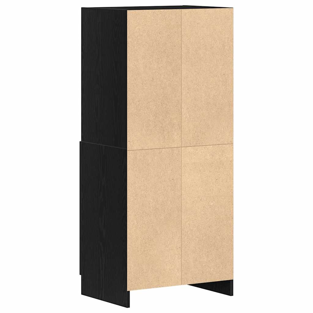 Mueble de cocina negro 57x41,5x131,5 cm madera de ingeniería