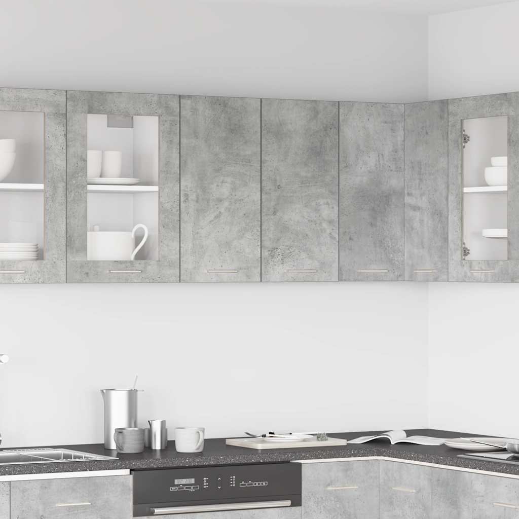 Mueble de cocina de pared gris hormigón 60x31x60 cm madera de ingeniería