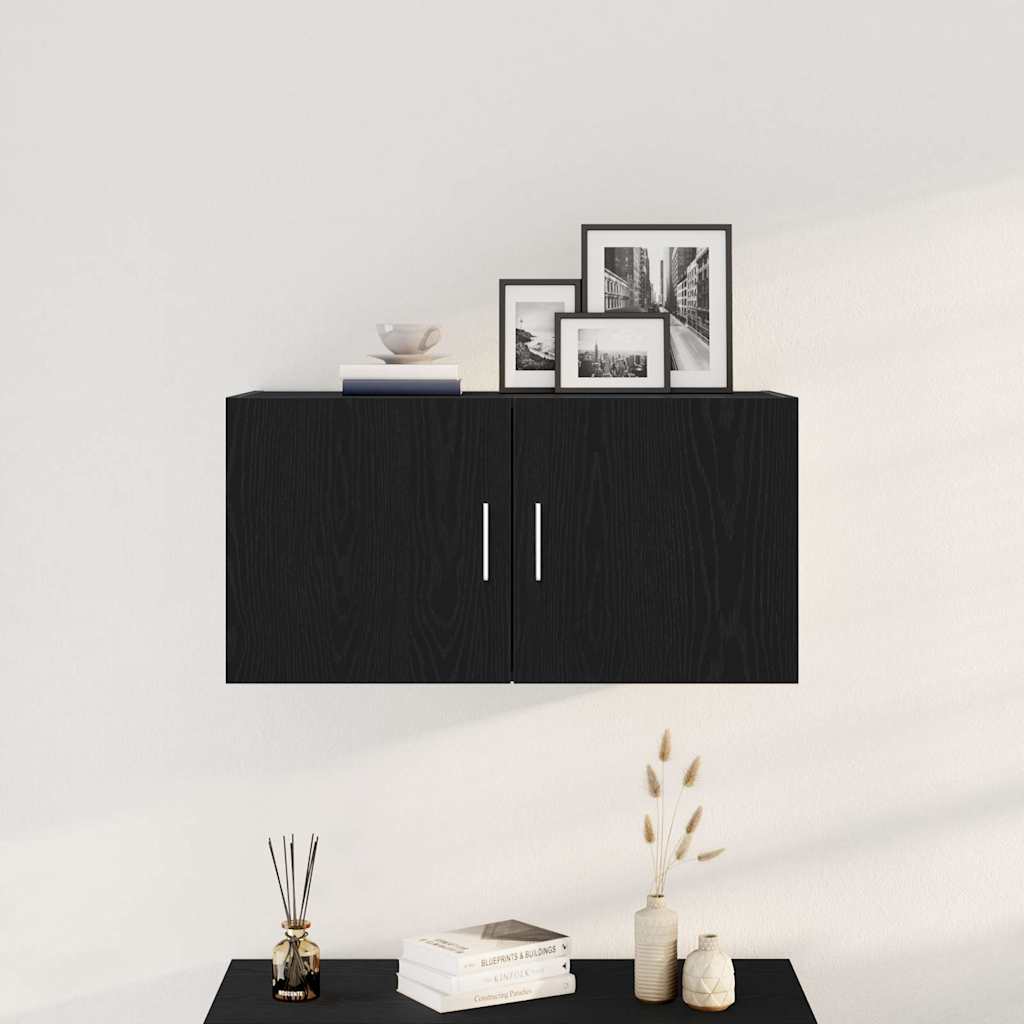 Armoire murale chêne noir 80x39x40 cm bois d'ingénierie