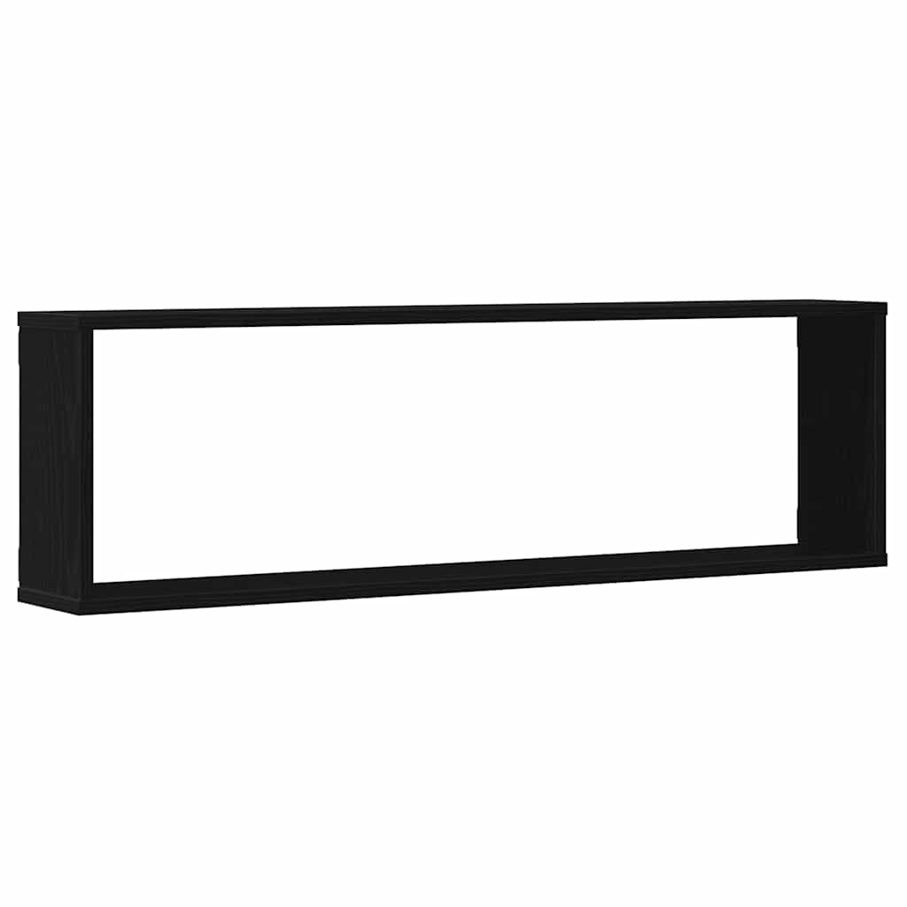 Étagères murales cube 2 pcs chêne noir 100x15x30 cm bois