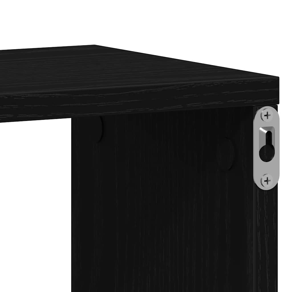 Étagères murales cube 2 pcs chêne noir 100x15x30 cm bois