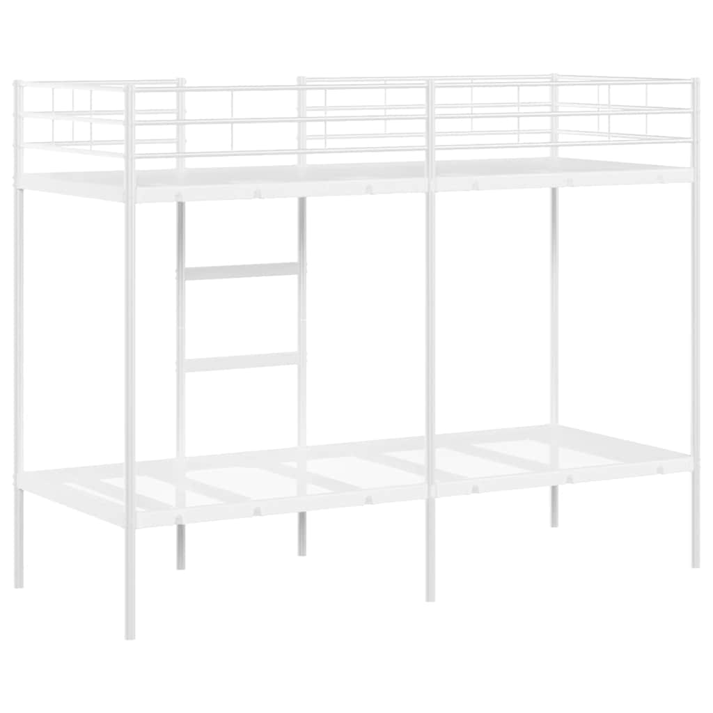 Lit superposé sans matelas blanc 75x190 cm acier