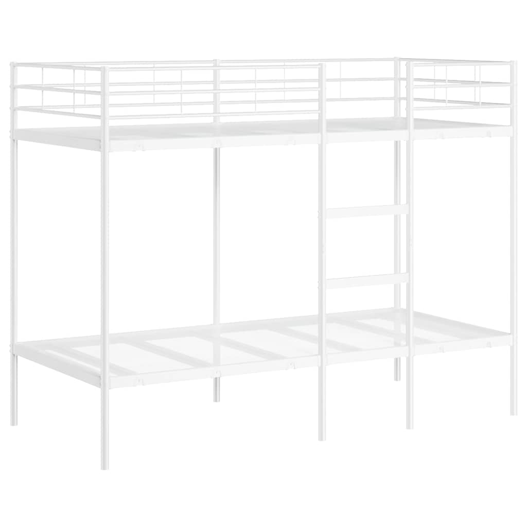Lit superposé sans matelas blanc 90x200 cm acier