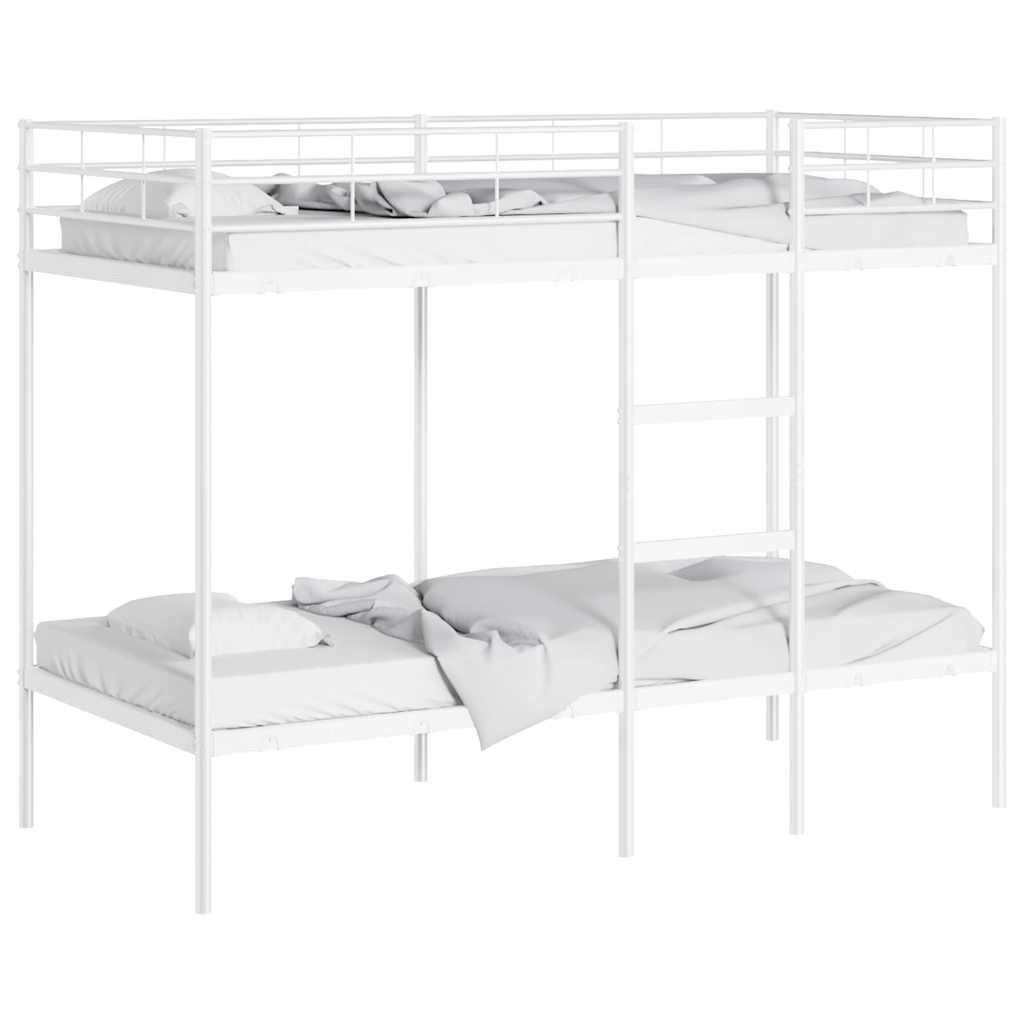 Lit superposé sans matelas blanc 90x200 cm acier