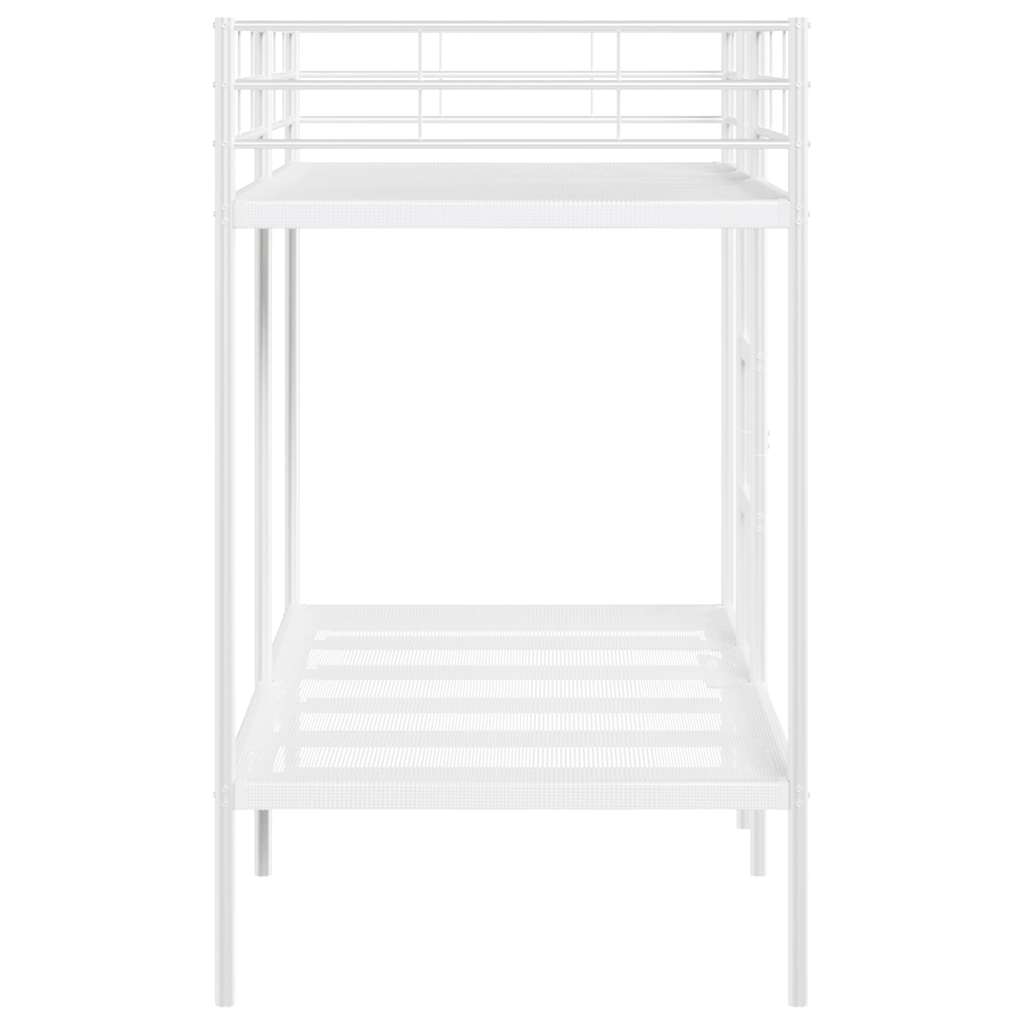 Lit superposé sans matelas blanc 90x200 cm acier
