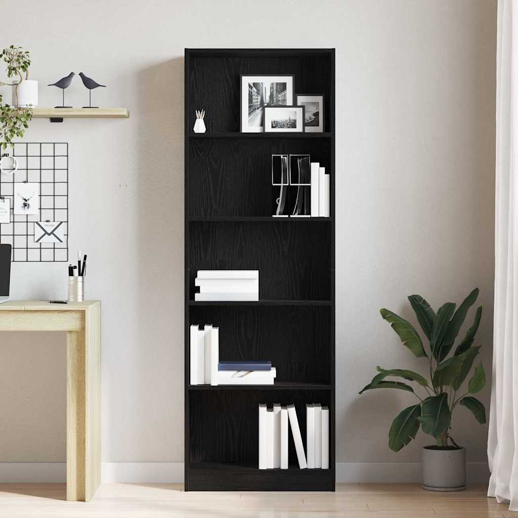 Étagère Chêne noir 60 x 24 x 176 cm Bois d'ingénierie