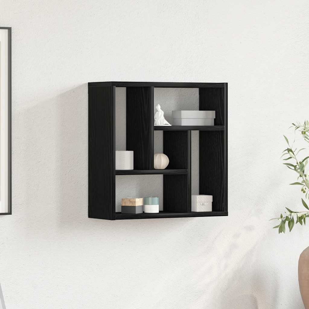 Étagère murale chêne noir 45x16x45 cm bois d'ingénierie