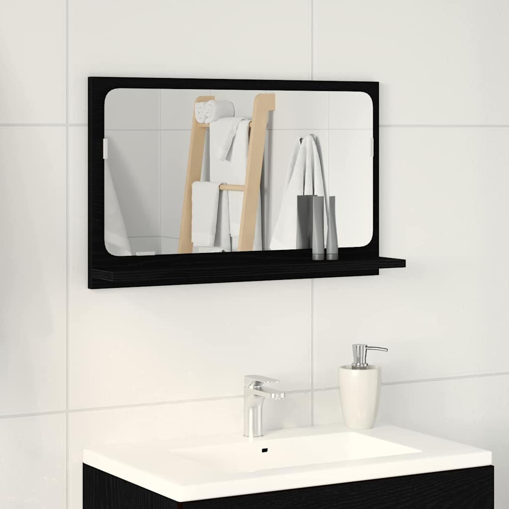 Étagère miroir Chêne noir 60 x 10.5 x 37 cm Bois d'ingénierie