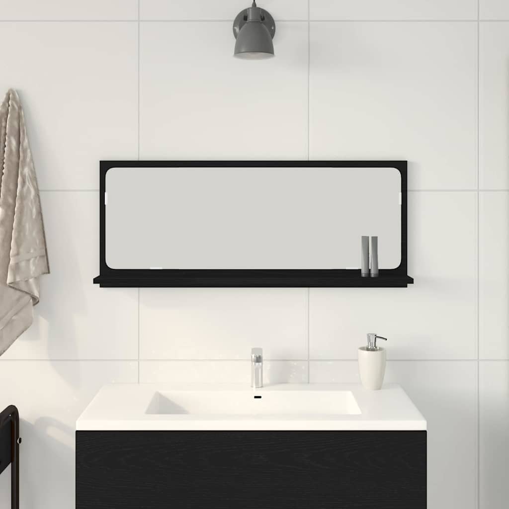 Étagère miroir Chêne Noir 90 x 10.5 x 37 cm Bois d'ingénierie