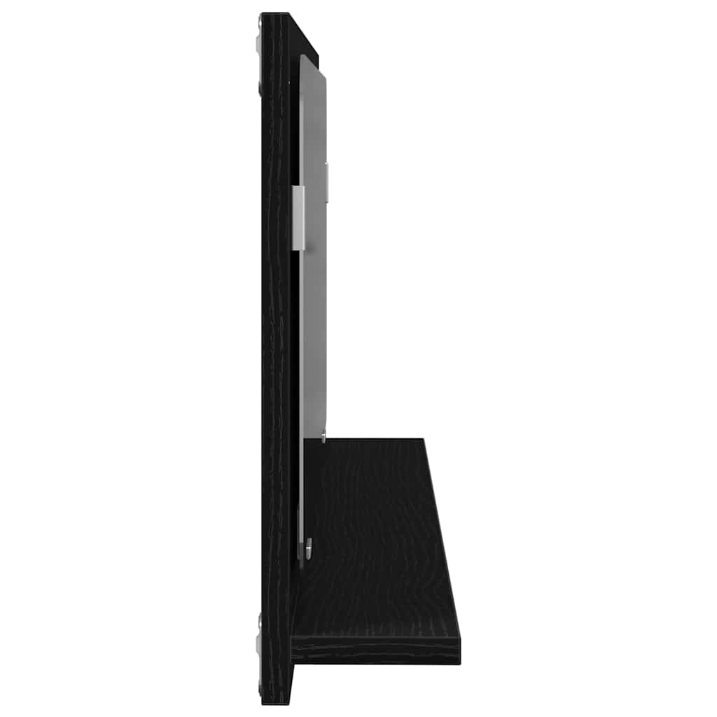 Étagère miroir Chêne Noir 90 x 10.5 x 37 cm Bois d'ingénierie