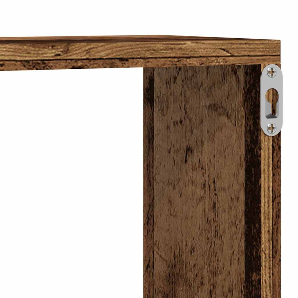 Étagère murale avec étagère 2 pcs Bois ancien 80 x 15 x 26 cm