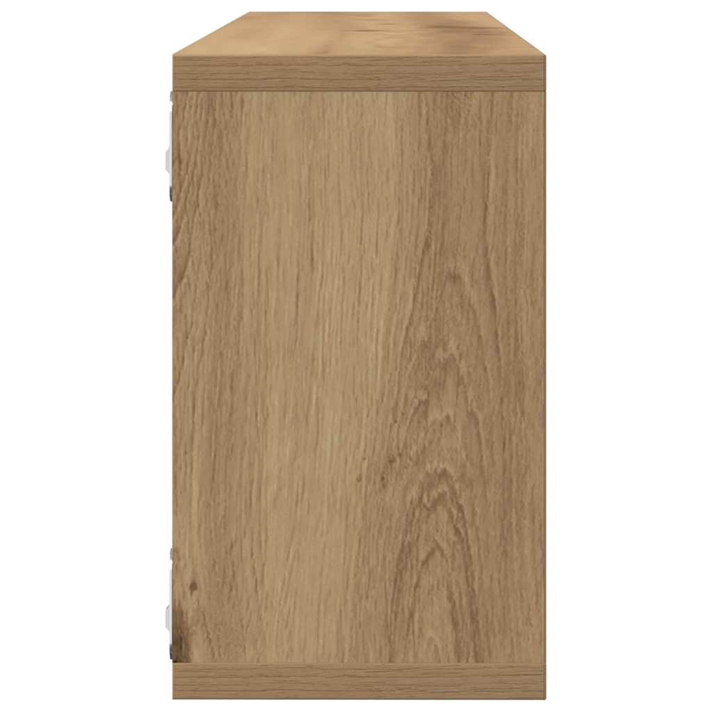 Étagère murale avec étagère 4 pcs Chêne artisan 80 x 15 x 26 cm