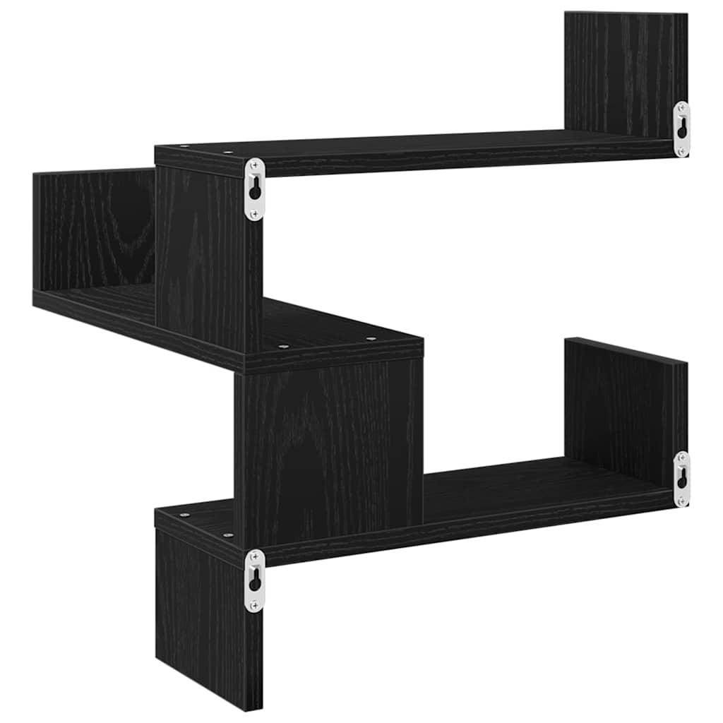 Étagère d'angle murale Chêne noir 40 x 40 x 49.5 cm