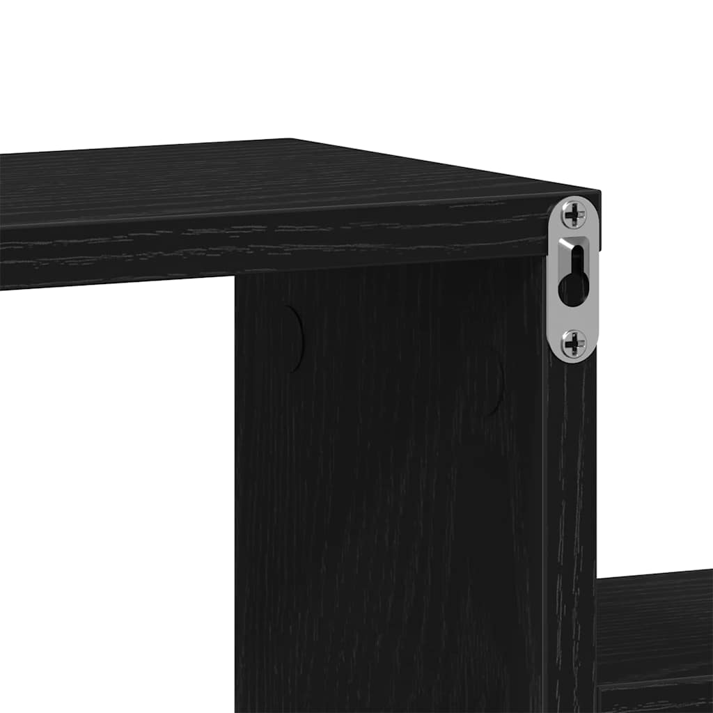 Étagère Murale Cube avec étagère Chêne noir 80 x 15 x 78.5 cm
