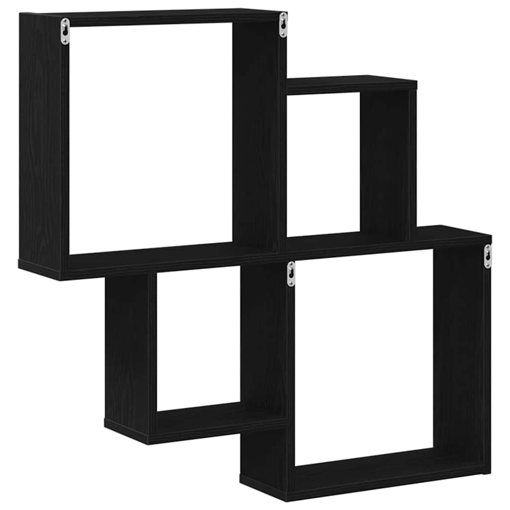 Étagère Murale Cube avec étagère Chêne noir 80 x 15 x 78.5 cm